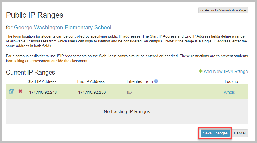 Public IP Range